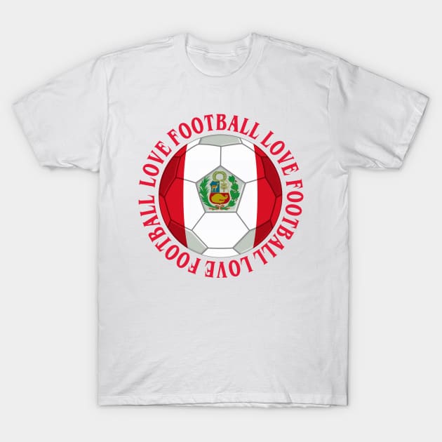 PERU- Peruvian Flag Football Soccer Icon T-Shirt by IceTees